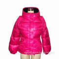 Women's down jacket with stand collar, pockets on both sides, zipper in front